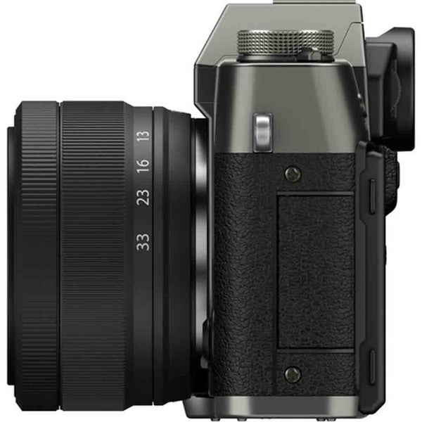 Port Side with Lens Attached of the Fujifilm X-T30 III XF 13-33mm Kit Charcoal