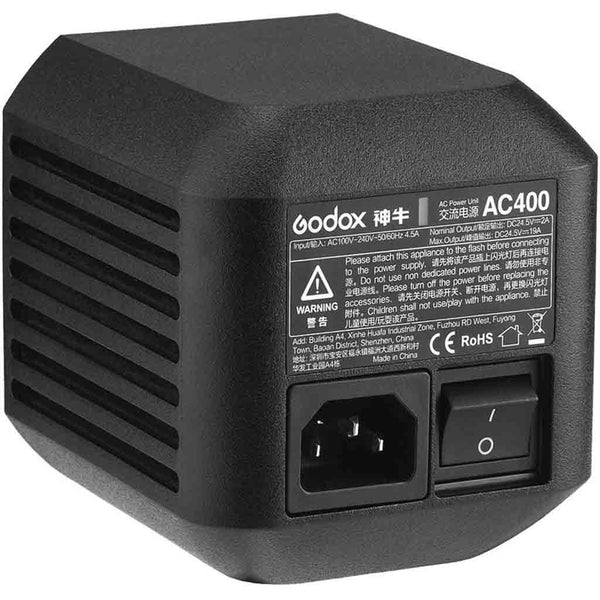 Rear Side of the Godox AC400 AC Adapter for the AD400Pro Flash