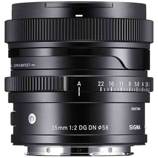 Top Side of the Sigma 35mm f/2 DG DN Contemporary Lens Sony E