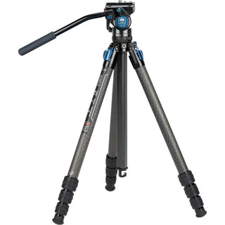 Standing Unextended Position of the Sirui ST124+VA5 Carbon Fiber Video Tripod Kit