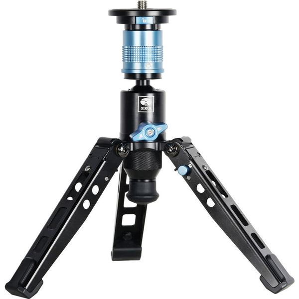 Quick Release Head Attached to Mini Tripod Legs of the Sirui P-424FL 4-Section Carbon Fiber Monopod