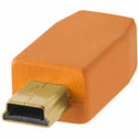 USB Type Mini-B 5-Pin of the Tether Tools TetherPro USB-A 2.0 to Mini-B 5-Pin 15ft Cable Orange