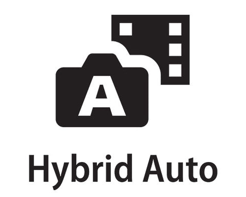 Hybrid Auto makes capturing memories effortless by recording a short four-second video clip with every photo and stitching them into a ready-to-watch highlight reel. It intelligently detects scenes and adjusts settings to keep footage clear and steady in 1080p Full HD. Perfect for special occasions, travel, or everyday moments, it turns your photos into mini movies with no extra effort.