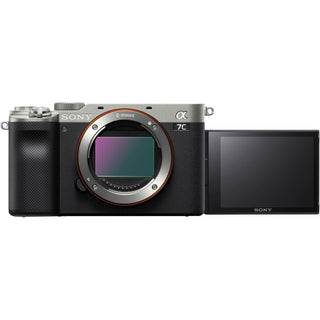 LCD Screen in Selfie Mode of Sony A7C Body Silver