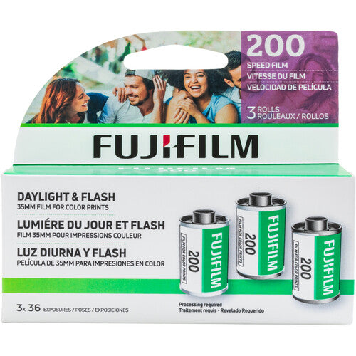 FUJIFILM 200 35MM FILM, 36 EXPOSURES 3 PACK
