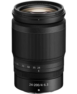 Top front view of Nikon Z 24-200 f/4-6.3 VR Mirrorles Lens