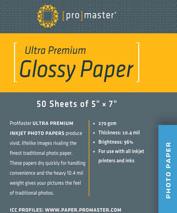 Promaster Glossy Paper 5x7 | 50 Sheets