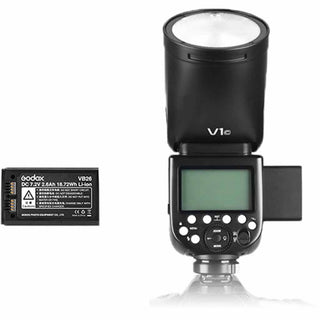 Rear view and battery for Godox V1 TTL Flash for Fujifilm