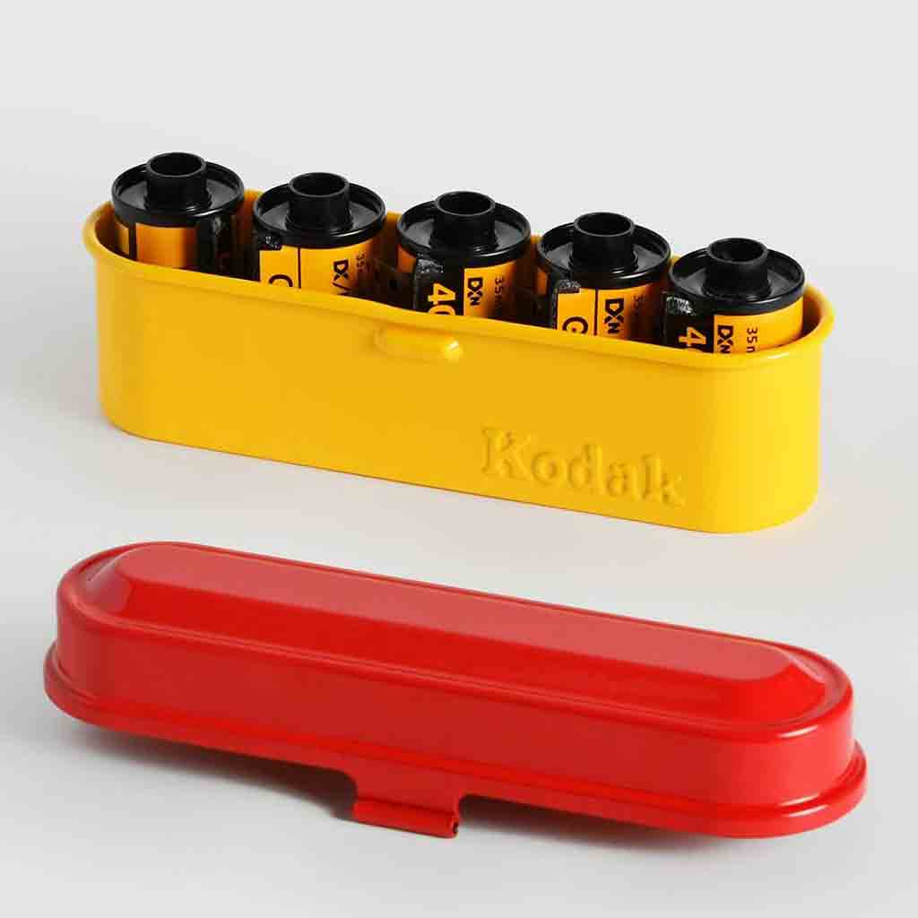 Kodak Steel 135 Film Case (Red Lid-Yellow Body)