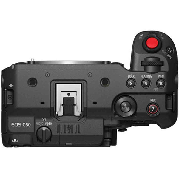 Top Side of the Canon EOS C50 Cinema Camera Body