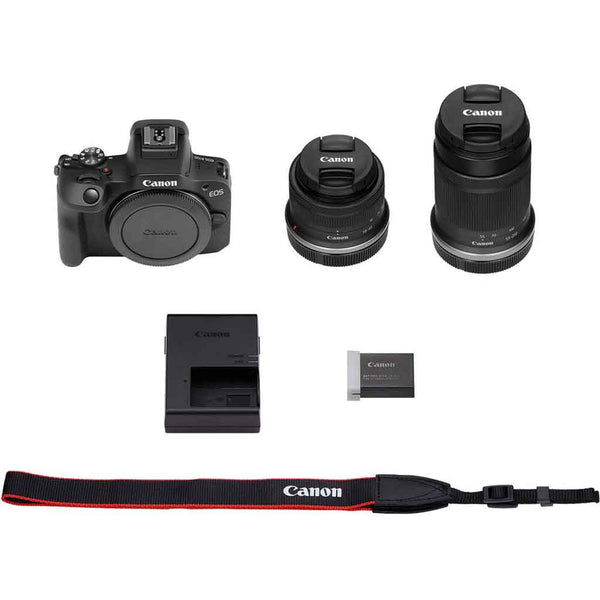 Box Contentsof the Canon EOS R100 18-45 & 55-210 Kit