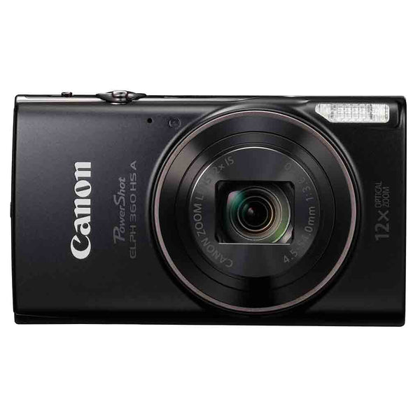Front Side of the Canon Elph 360 HS A Digital Compact Camera Black