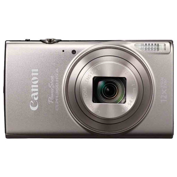 Front Side of the Canon Elph 360 HS A Digital Compact Camera Silver