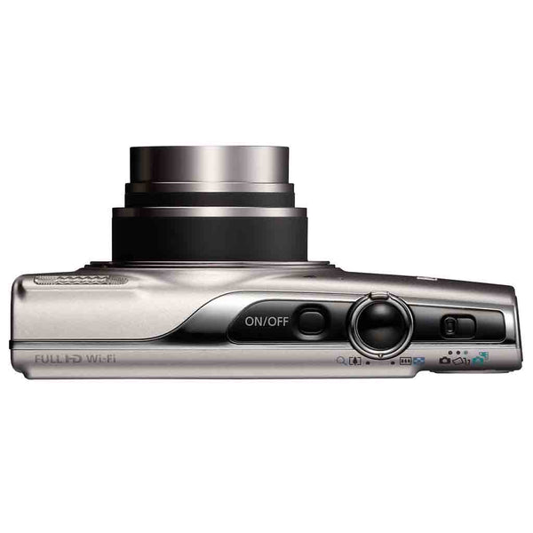 Top Side of the Canon Elph 360 HS A Digital Compact Camera Silver