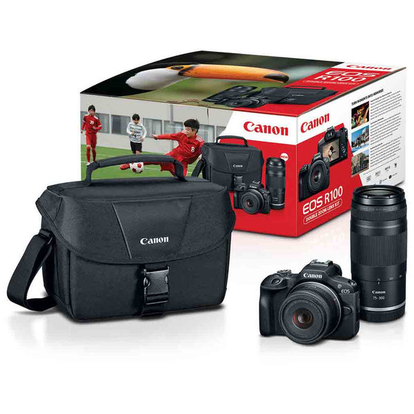 Canon R100 Mirrorless Camera + 18-45mm + 75-300mm Kit | Rockbrook