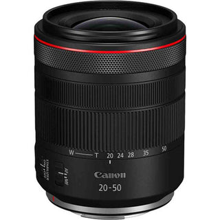 Front Element and Top Side of the Canon RF 20-50mm f/4L IS PZ Lens