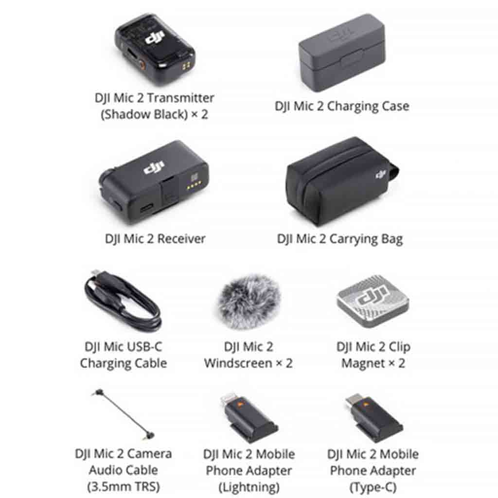 Mic2 Receiver DJI MIC 2 Kit 2 Transmitters & 1 Receiver | Rockbrook Camera