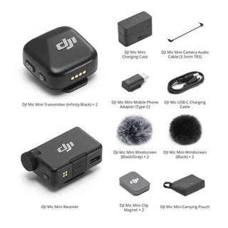 Box Contents of the DJI Mic Mini 2 Transmitters & 1 Receiver Microphone Kit