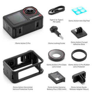 Box Contents of the DJI Osmo Action 5 Pro Camera Standard Combo
