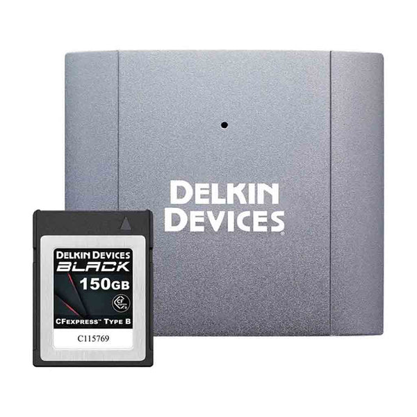 Delkin 150GB CFexpress Type B Black Card + CFexpress Type B USB 3.2 Memory Card Reader