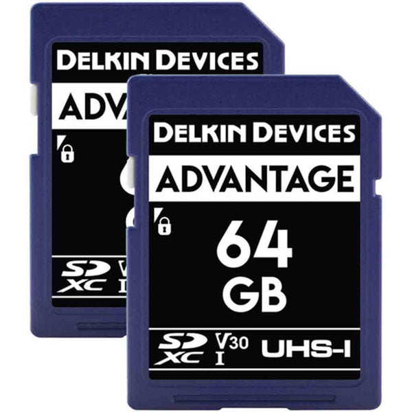Delkin 64GB Advantage UHS-I SDXC Memory Card 2 Pack