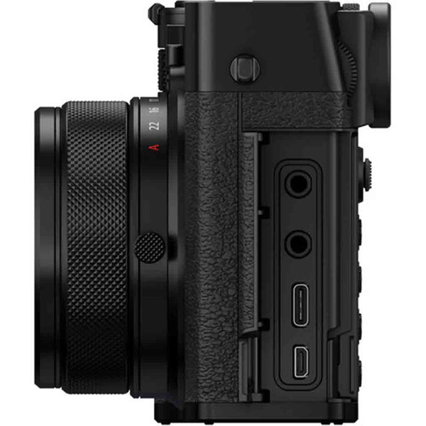 Port Side of the Fujifilm GFX100RF Digital Camera Black