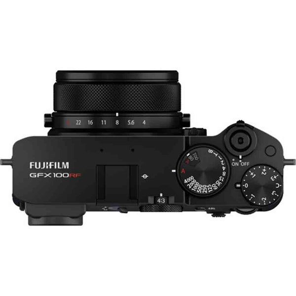 Top Side of the Fujifilm GFX100RF Digital Camera Black