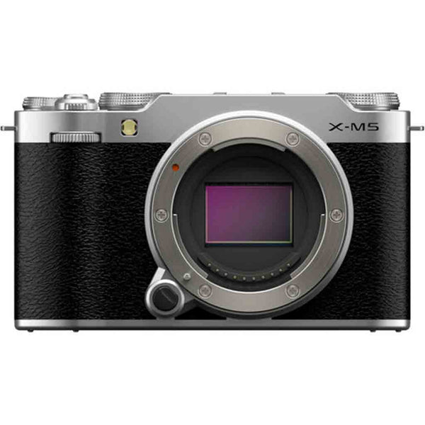 Front Side of the Fujifilm X-M5 Camera Body Silver