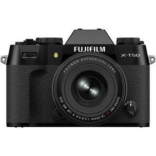 Front Side of the Fujifilm X-T50 16-50mm Kit Black