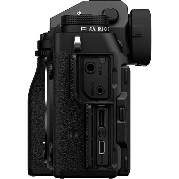 Port Side of the Fujifilm X-T5 18-55mm Kit Black