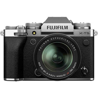 Front Side of the Fujifilm X-T5 18-55mm Kit Silver