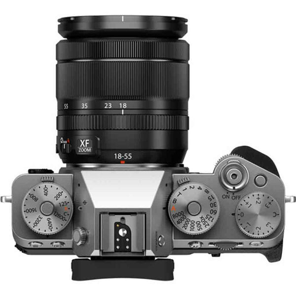 Top Side of the Fujifilm X-T5 18-55mm Kit Silver