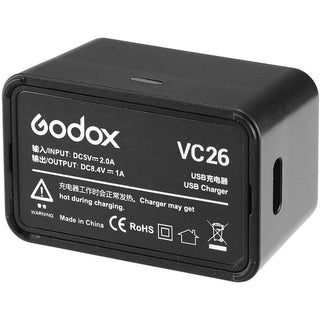 Bottom Side of the Godox VC-26 Battery Charger for V1 Flash