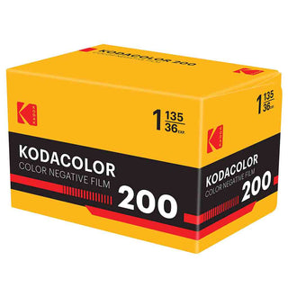 Kodacolor 200 color negative film box on a white background