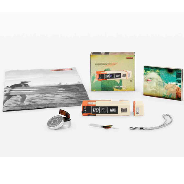 Box Contents of the Lomography Lomomatic 110 Camera & Flash Golden Gate