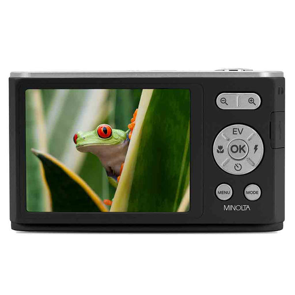 Rear Side of the Minolta MNZ6E 2VIEW 64 MP / 4K Dual LCD Camera w/6x Optical Zoom Black