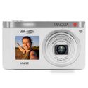 Front Side of the Minolta MNZ6E 2VIEW 64 MP / 4K Dual LCD Camera w/6x Optical Zoom White