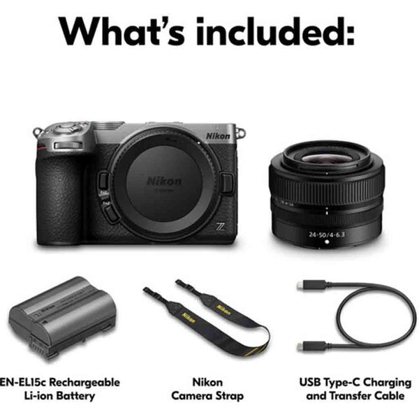 Box Contents of the Nikon Z5 IIC Mirrorless Camera 24-50mm Kit Silver