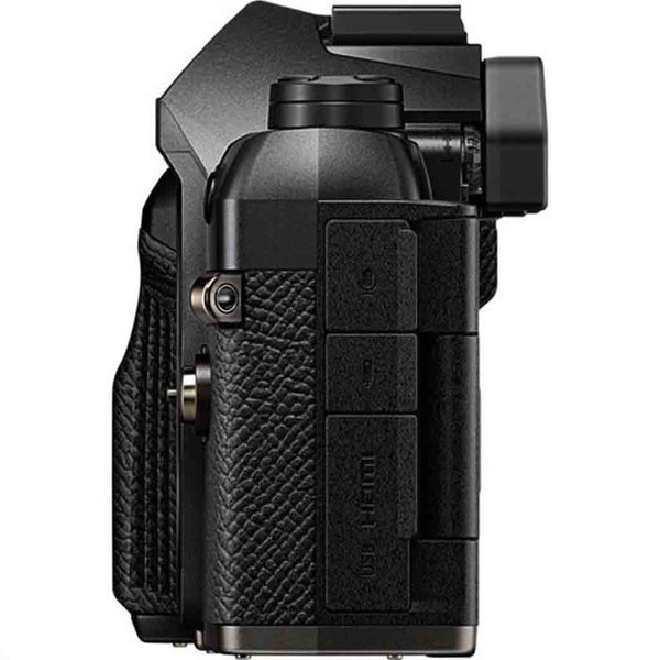 Port Side of the OM SYSTEM OM-5 Mark II Mirrorless Camera Body Black