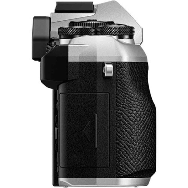 Grip Side of the OM SYSTEM OM-5 Mark II Mirrorless Camera Body Silver