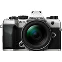 Front Side of the OM SYSTEM OM-5 Mark II Mirrorless Camera 12-45mm F4 Kit Silver