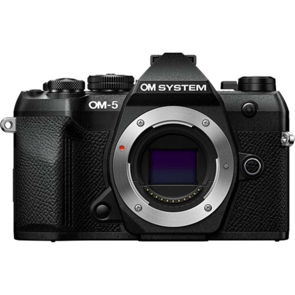 Front Side of the OM SYSTEM OM-5 Mark II Mirrorless Camera Body Black