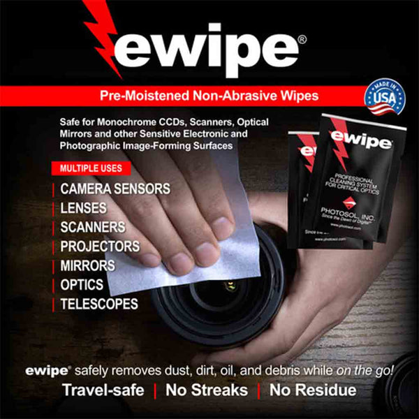 Use Case Information Box and Contents of the Photosol E-Wipe 24 Count Box