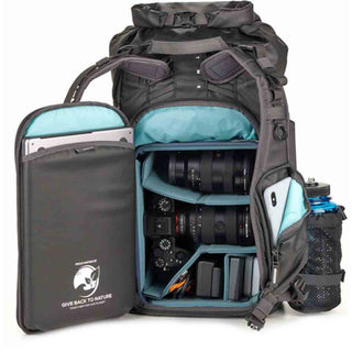 Full Camera Compartment Acess of the Shimoda Action X25 V2 Starter Kit Backpack Black
