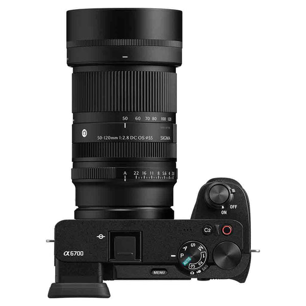 Sony Camera Attached to the Sigma 50-120mm F2.8 DC OS Contemporary Mirrorless Lens