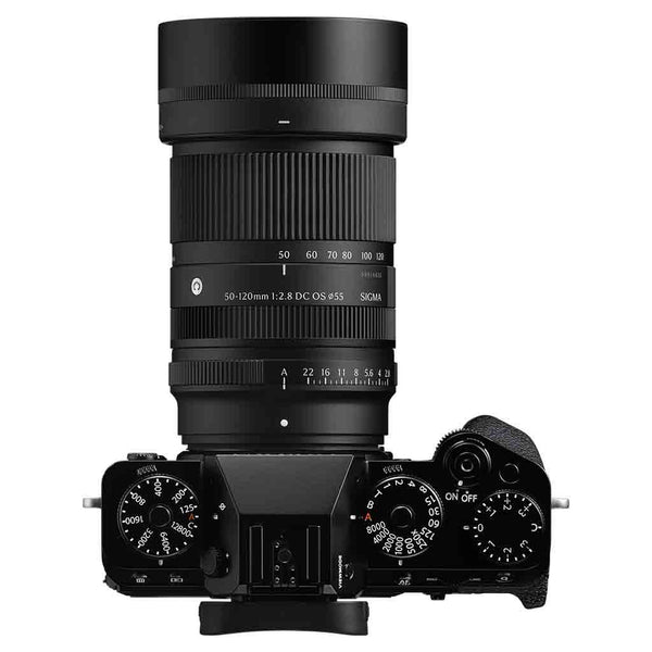 Fujifilm Camera Attached to the Sigma 50-120mm F2.8 DC OS Contemporary Mirrorless Lens