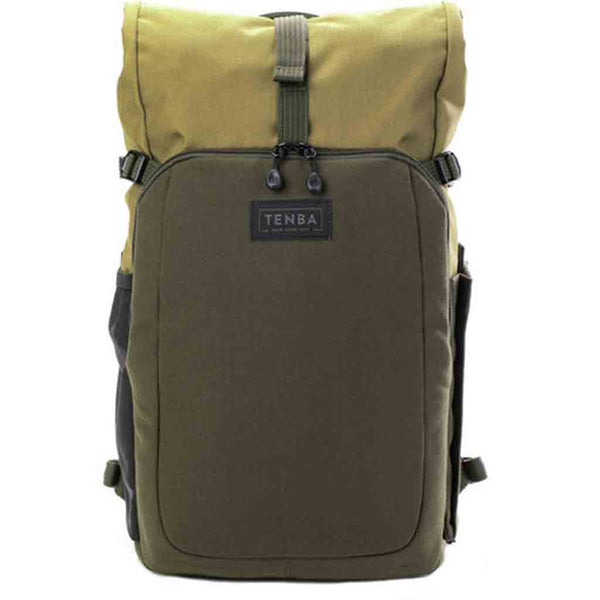 Front Side of the Tenba Fulton V2 14L Tan and Olive Backpack