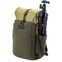 Tripod Carry Demonstration of the Tenba Fulton V2 14L Tan and Olive Backpack