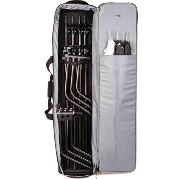 Holds Demonstration of the Think Tank Stand Manager 52 Rolling Bag