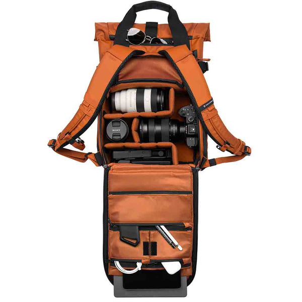 Interior of the WANDRD PRVKE V4 15 Photo Bundle Sedona Orange